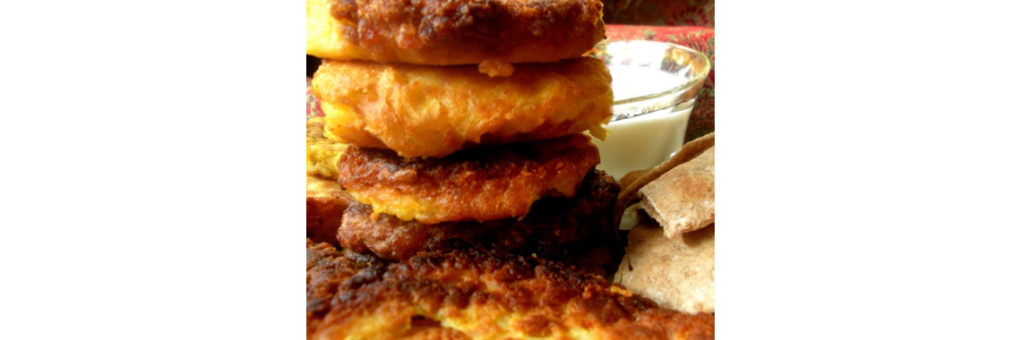 Sweet Saffron Potato Patties (Kookoo Ghandi)